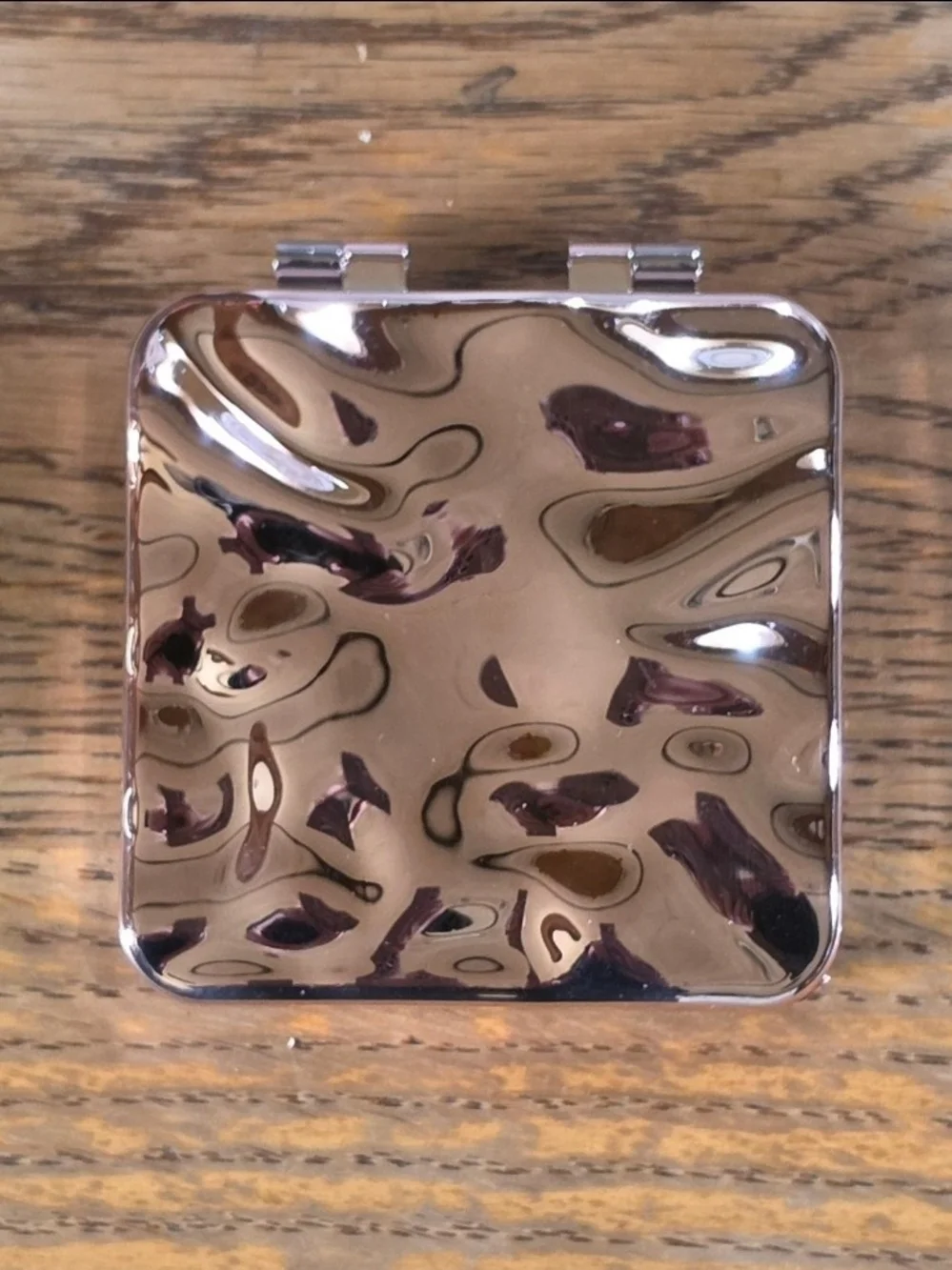 Electroplated Foldable Compact Mirror in Rose Gold/Pink BNIB